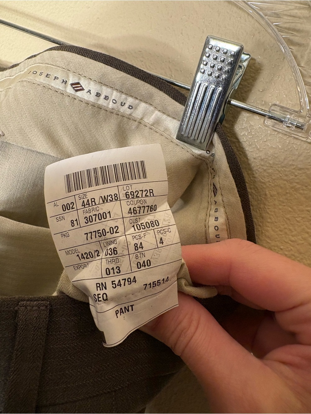 Joseph Abboud Brown Dress Pants with Contrast Trim - Picture 5 of 9